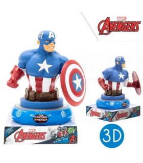 3D LED světlo Avengers - Kapitán Amerika 25cm