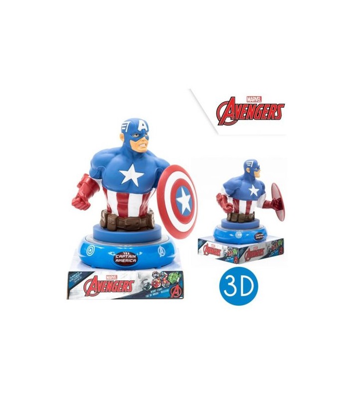 3D LED světlo Avengers - Kapitán Amerika 25cm