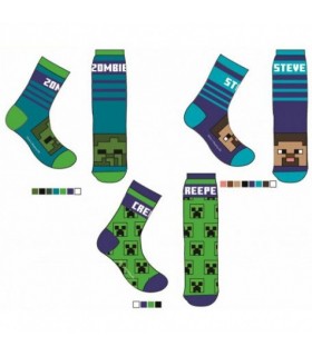 Kindersocken Minecraft 3 Paar 27-38 cm