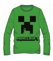 Kinder-Baumwoll-T-Shirt Langarm Minecraft grün 116-152 cm