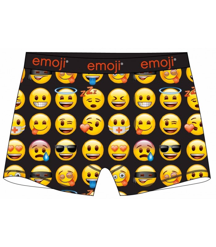 Herren Boxershorts Emoji Schwarz L/XL