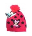 Detská zimná čiapka Minnie Mouse tmavo ružová s brmbolcom 52-54 cm