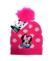 Dětská zimní čepice Minnie Mouse světle růžová s bambulí 52-54 cm