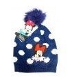 Kinder Wintermütze Minnie Maus dunkelblau mit Bommel 52-54 cm