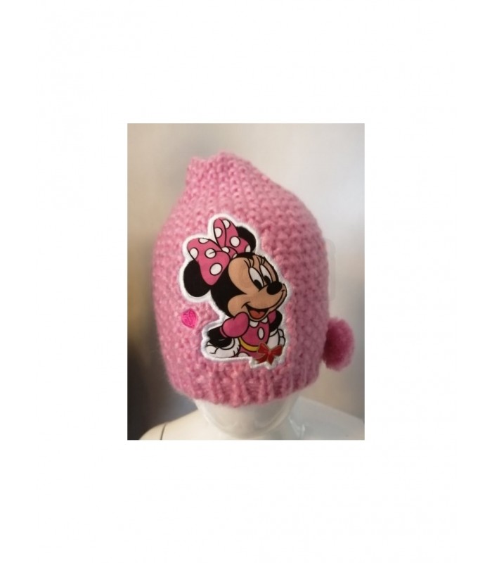 Detská zimná čiapka Minnie Mouse svetlo ružová 54 cm