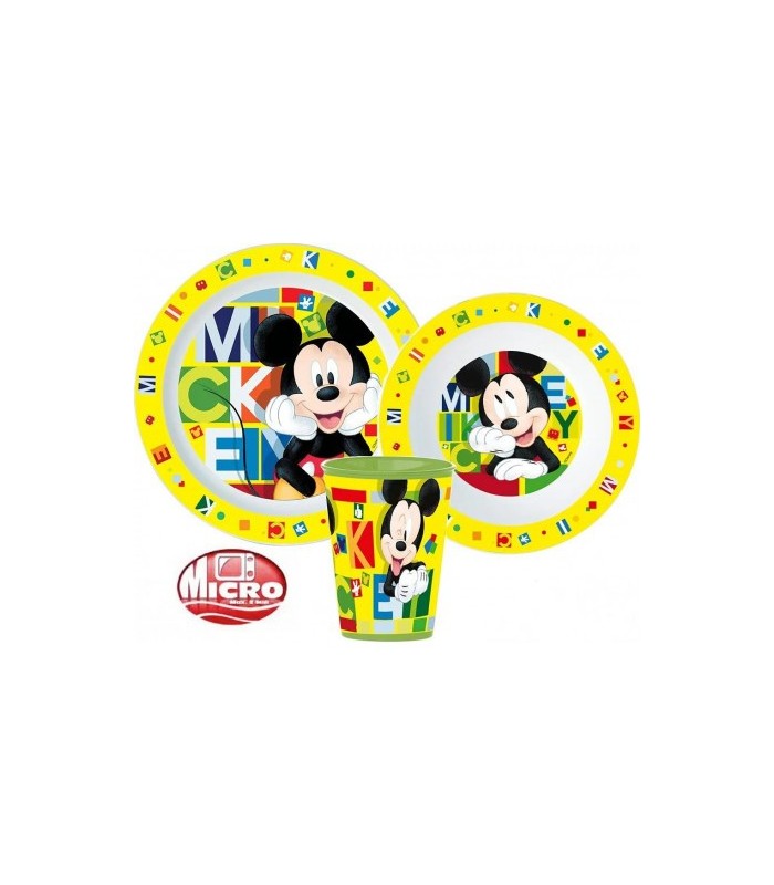 MICKEY MOUSE KUNSTSTOFFGESCHIRR-SET MIT BECHER