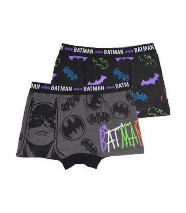 Chlapčenské boxerky Batman set šedej/čiernej 2ks