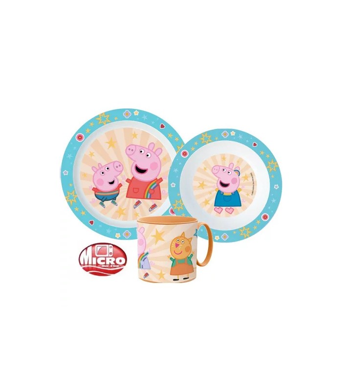 PEPPA WIG KUNSTSTOFF-GESCHIRR-SET MIT BECHER