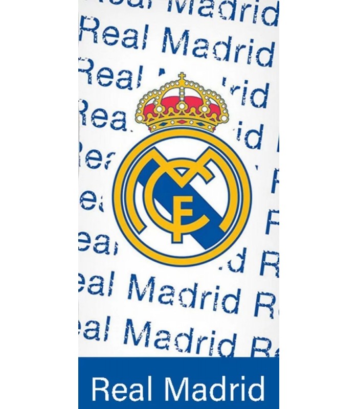 Baumwollhandtuch | Real Madrid Badetuch blau und weiß 75x150