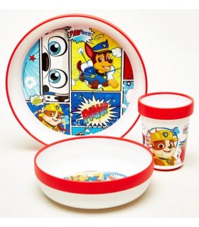 SET KUNSTSTOFFGESCHIRR Paw Patrol MIT BECHER rutschfest