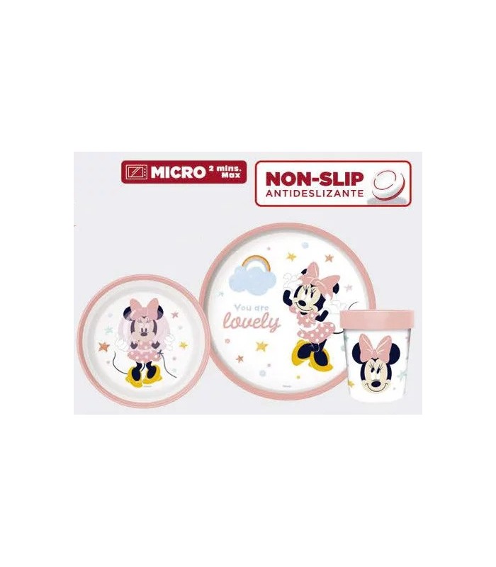 Minnie Mouse KUNSTSTOFF-GESCHIRR-SET MIT BECHER rutschfest