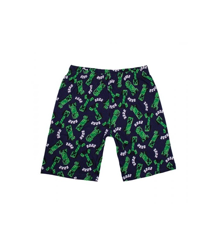 Kinderpyjama Minecraft Greencreeper mit Shorts 116-152 cm