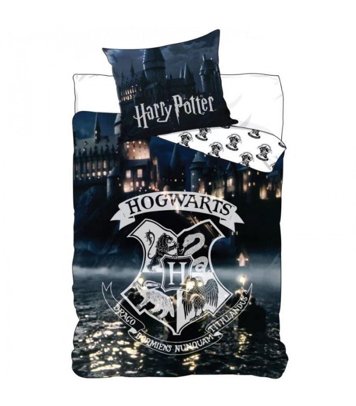 Baumwollbettwäsche Harry Potter Hogwarts dunkel 140x200 + 70x90 cm