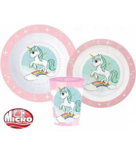 Set Plastikgeschirr Einhorn mit Tasse