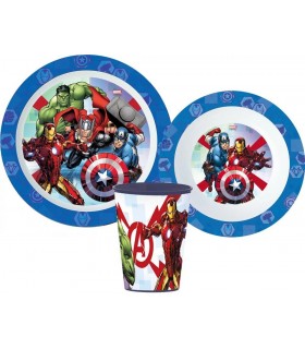 Marvel Avengers Plastikgeschirrset mit Tasse