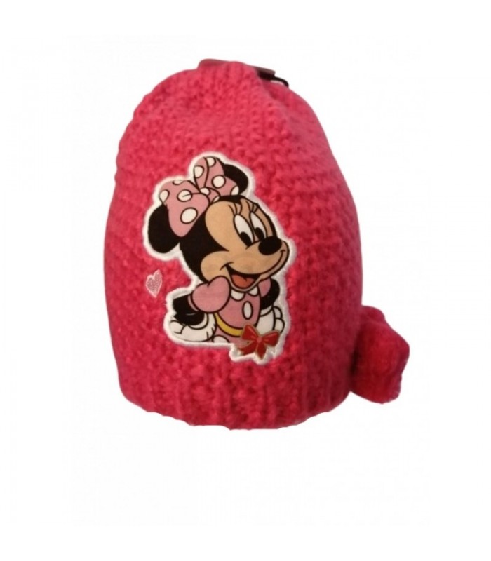 Detská zimná čiapka Minnie Mouse tmavo ružová 52-54 cm