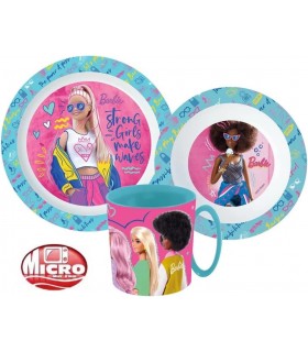 BARBIE KUNSTSTOFFGESCHIRR-SET MIT BECHER