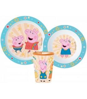 PEPPA WIG KUNSTSTOFF-GESCHIRR-SET MIT BECHER