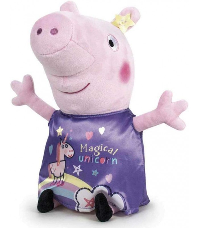 Plüsch Peppa Pig Pepina mit Einhorn lila 20/30 cm