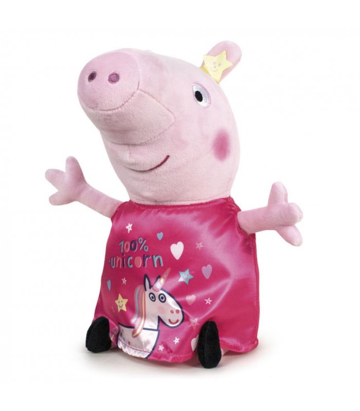 Plyšák Peppa Pig Pepina s jednorožcom červená 20 cm