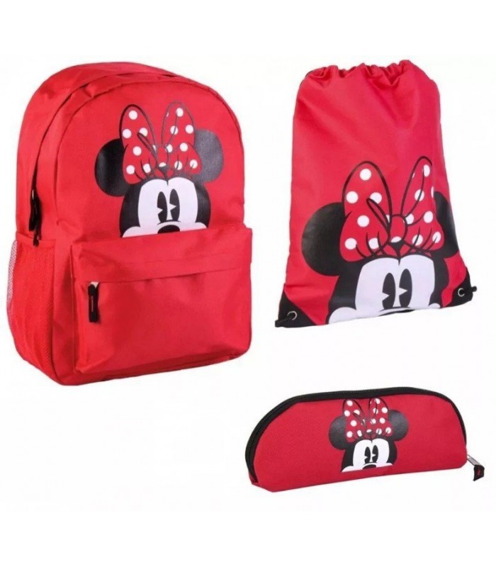 Minnie Mouse Rucksack, Tasche und Federmäppchen SET