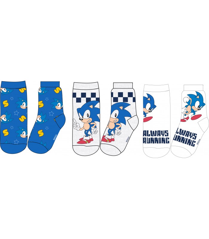 Dětské ponožky Ježek Sonic 3ks 23-34 cm