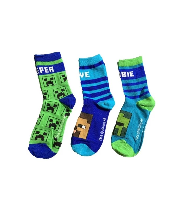 Kindersocken Minecraft 3 Paar 27-38 cm