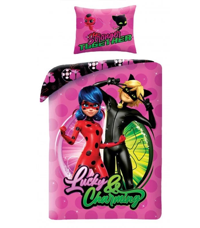 Dětské povlečení Miraculous Ladybug Lucky 140x200 + 70x90 cm