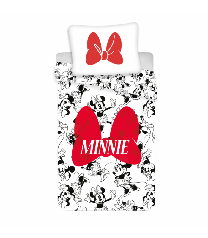 Minnie Red Bow Baumwollbettwäsche 140x200 + 70x90 cm