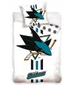 Bavlněné hokejové povlečení San Jose Sharks White 140x200 + 70x90 cm